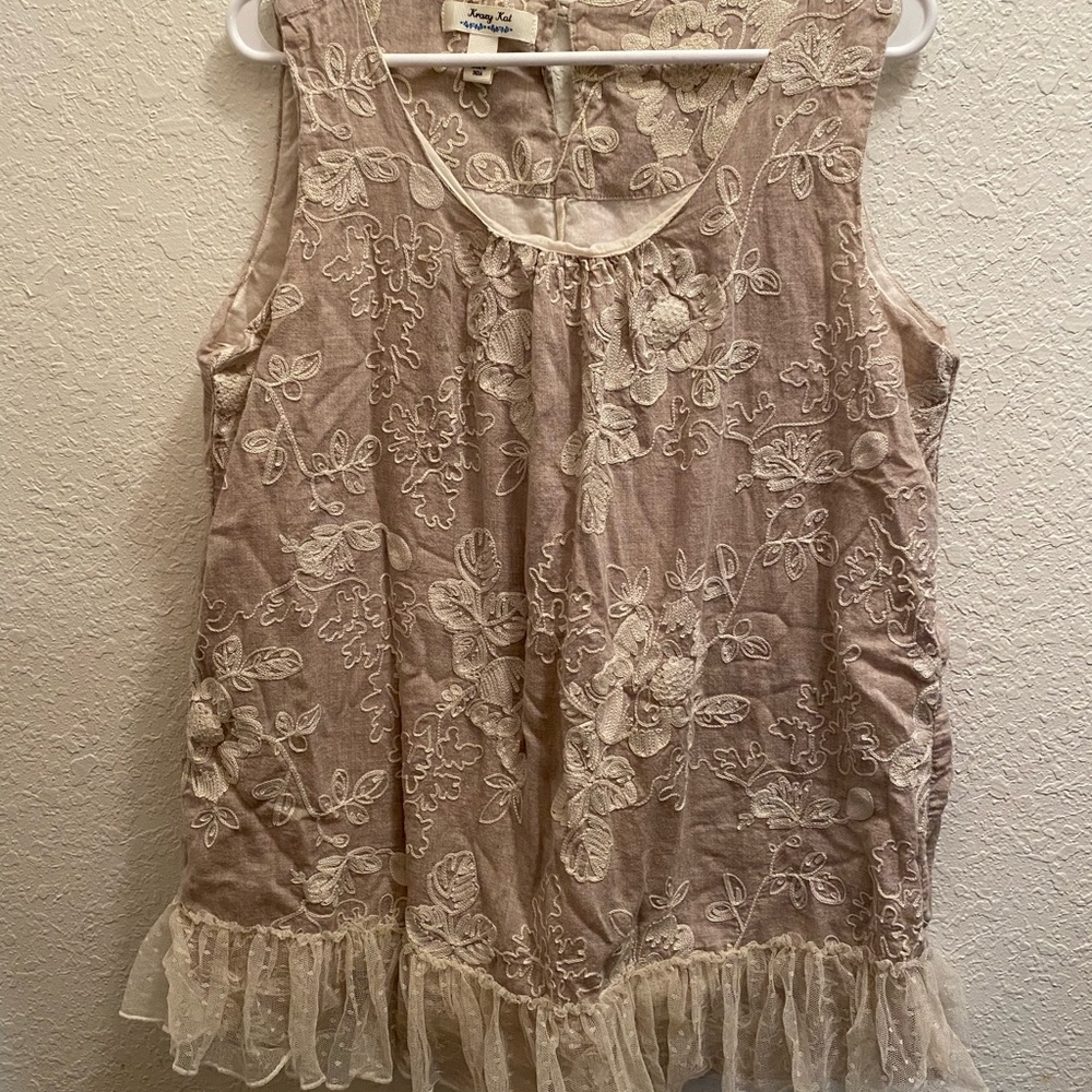 Size large lace beige tank top